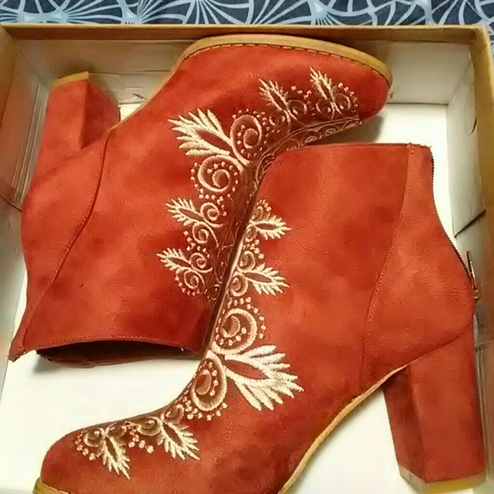 Red booties. New never worn just tried on